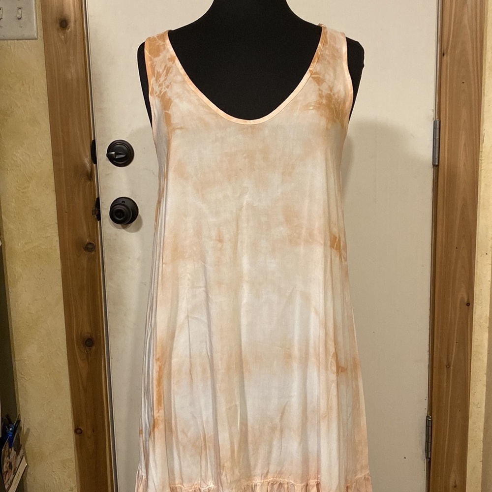 THE Odells tan tie dye drop waist sleeveless tank dress
